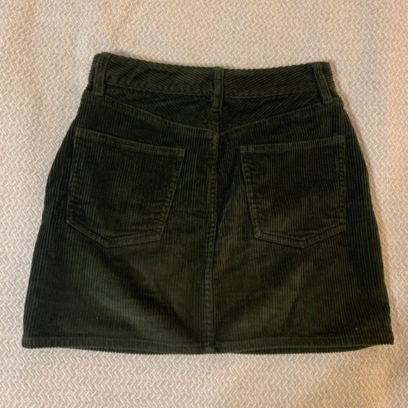 Aritzia Dark Green Corduroy Mini Skirt - Picture 5 of 8